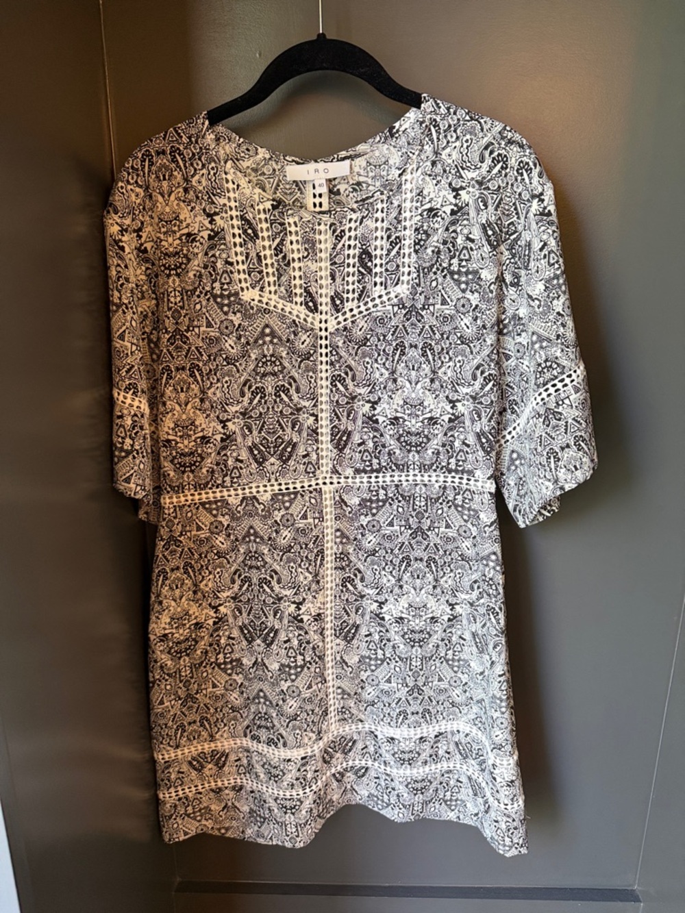 IRO Black & White Printed Mini Dress